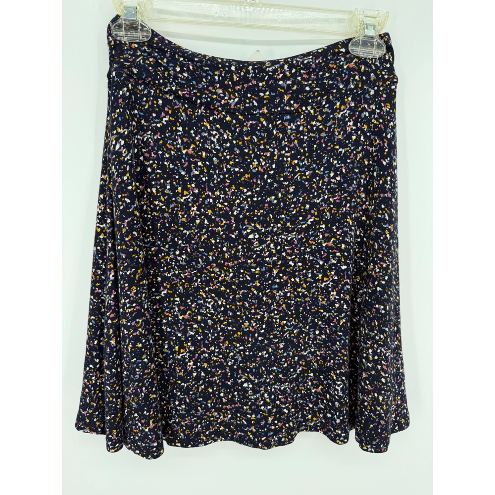 ReneeC Divina Flare Skirt Womens XSP Navy Multi Confetti Print A-Line Mini Skirt